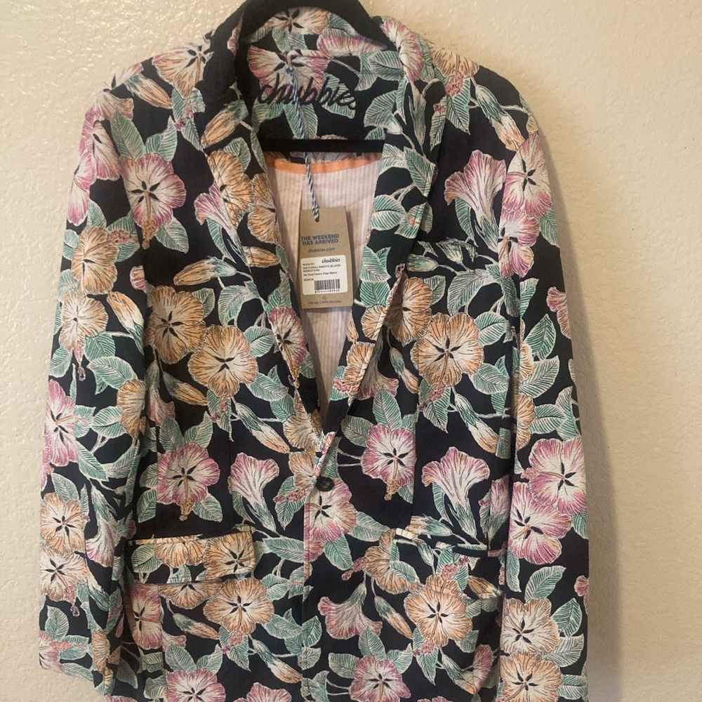 Chubbies men’s Floral Blazer - Navy and Pastel